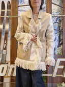 Cardigan boho in cotone con frange