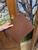Borsa Edouard Marcel in tessuto intrecciato cioccolato