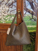 Borsa in tessuto intrecciato Edouard Marcel militare