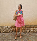 Abito scamiciato in cotone fuxia Motel